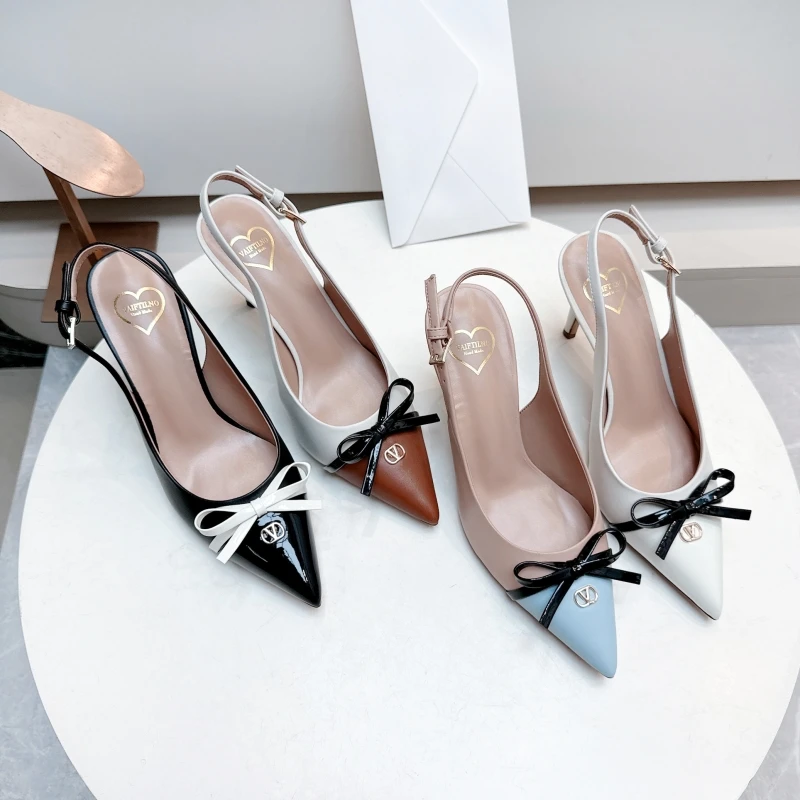 Heels sandals Gladiator summer luxury Brand 2025 bow Women High Heels Pointed toe designer Elegant Slingbacks Party Ladies Shoes 
Heels sandals Gladiator summer luxury Brand 2025 bow Women High Heels Pointed toe designer Elegant Slingbacks Party Ladies Shoes