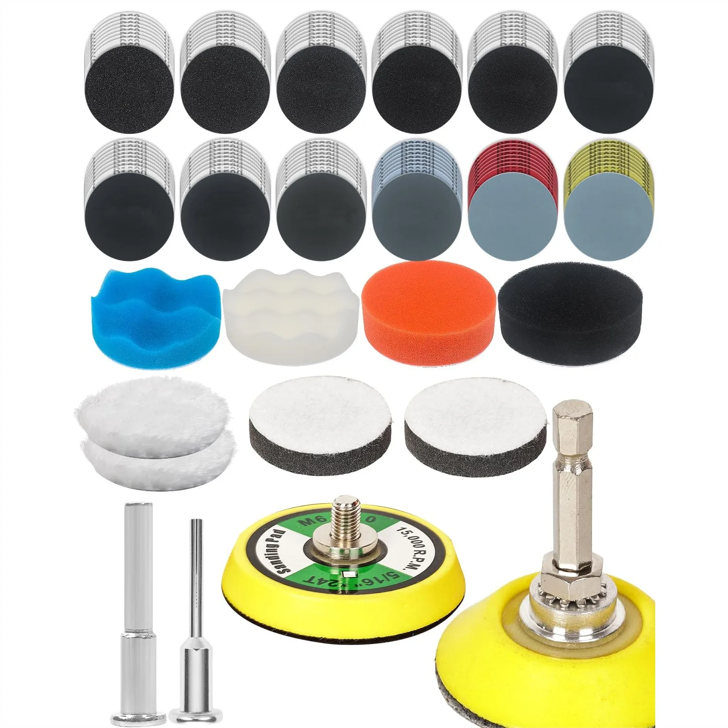 2 Inch Sanding Discs Drill Polishing Kit, 193PCS Car Headlight Restoration Kit, Hook & Loop Wet Dry Buffing Pads for Rotary
2 Inch Sanding Discs Drill Polishing Kit, 193PCS Car Headlight Restoration Kit, Hook & Loop Wet Dry Buffing Pads for Rotary