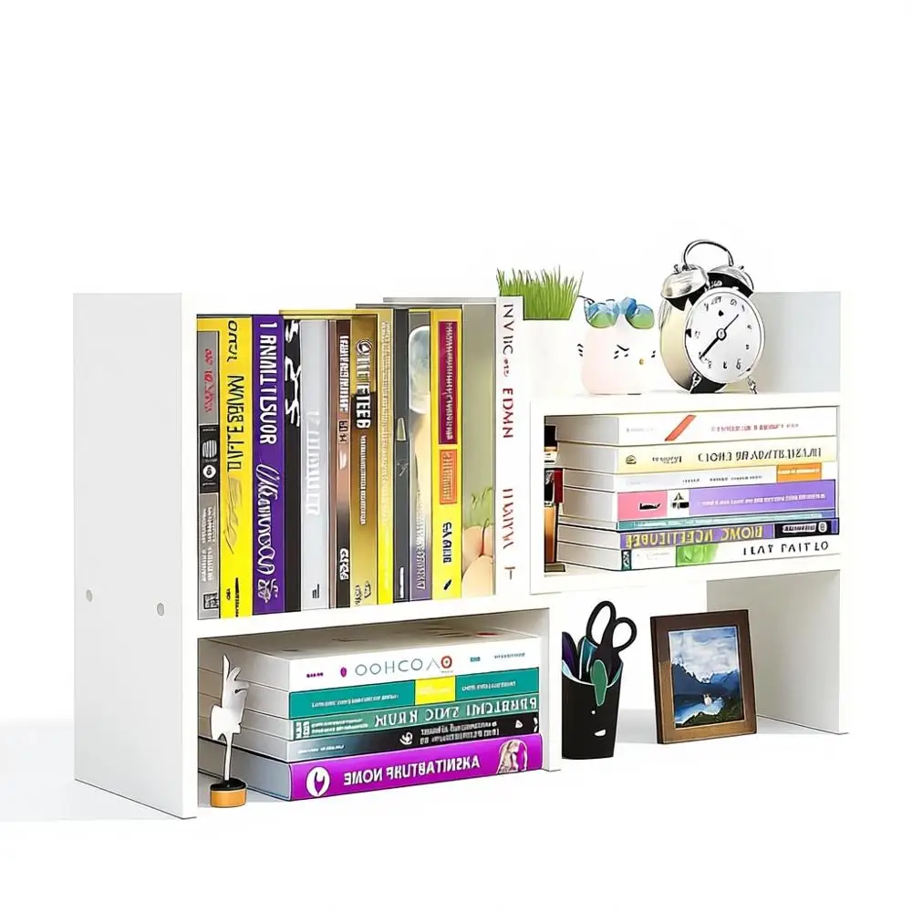 Adjustable Wooden Shelf Organizer, Compact Rack for Office, Home or School - White
Adjustable Wooden Shelf Organizer, Compact Rack for Office, Home or School - White