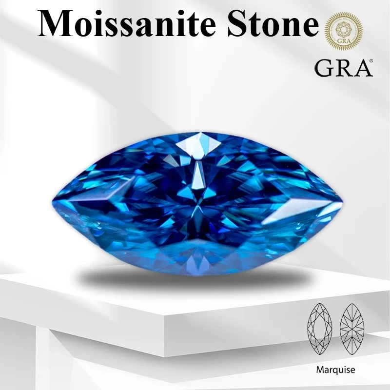 Moissanite Loose Stone Sapphire Blue Color Marquise Cut Lab Grown Synthetic Gemstone Pass Diamond Tester for DIY Jewelry Making
Moissanite Loose Stone Sapphire Blue Color Marquise Cut Lab Grown Synthetic Gemstone Pass Diamond Tester for DIY Jewelry Making