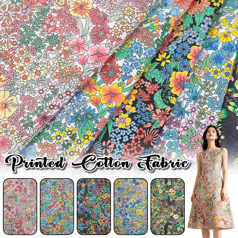 Floral Print Cotton Poplin Fabric DIY Quilting Sewing Material Patchwork Cloth Dress Making Craft W150CM L100cm
Floral Print Cotton Poplin Fabric DIY Quilting Sewing Material Patchwork Cloth Dress Making Craft W150CM L100cm