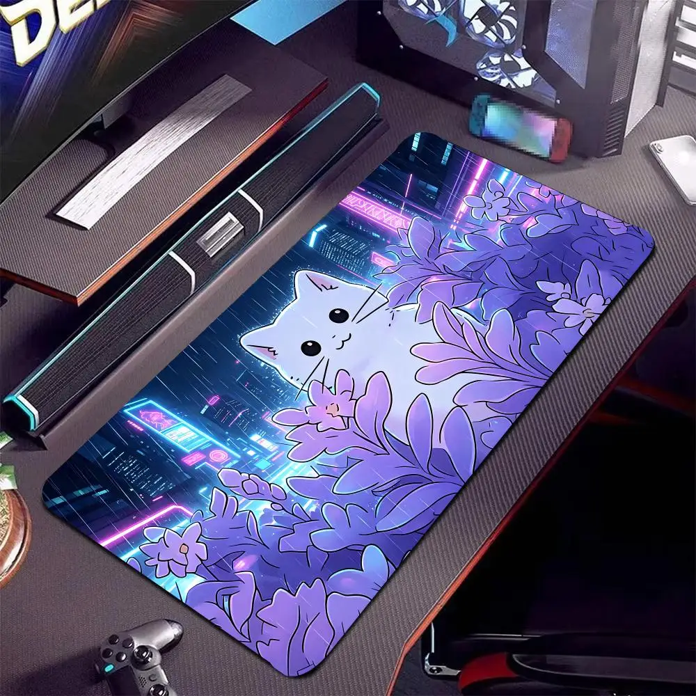Cyberpunk Sakura Cat Mouse Pad, Neon Purple Blue Style Thick Non-slip Desk Mat, Universal Keyboard Pad for Office & Gaming
Cyberpunk Sakura Cat Mouse Pad, Neon Purple Blue Style Thick Non-slip Desk Mat, Universal Keyboard Pad for Office & Gaming