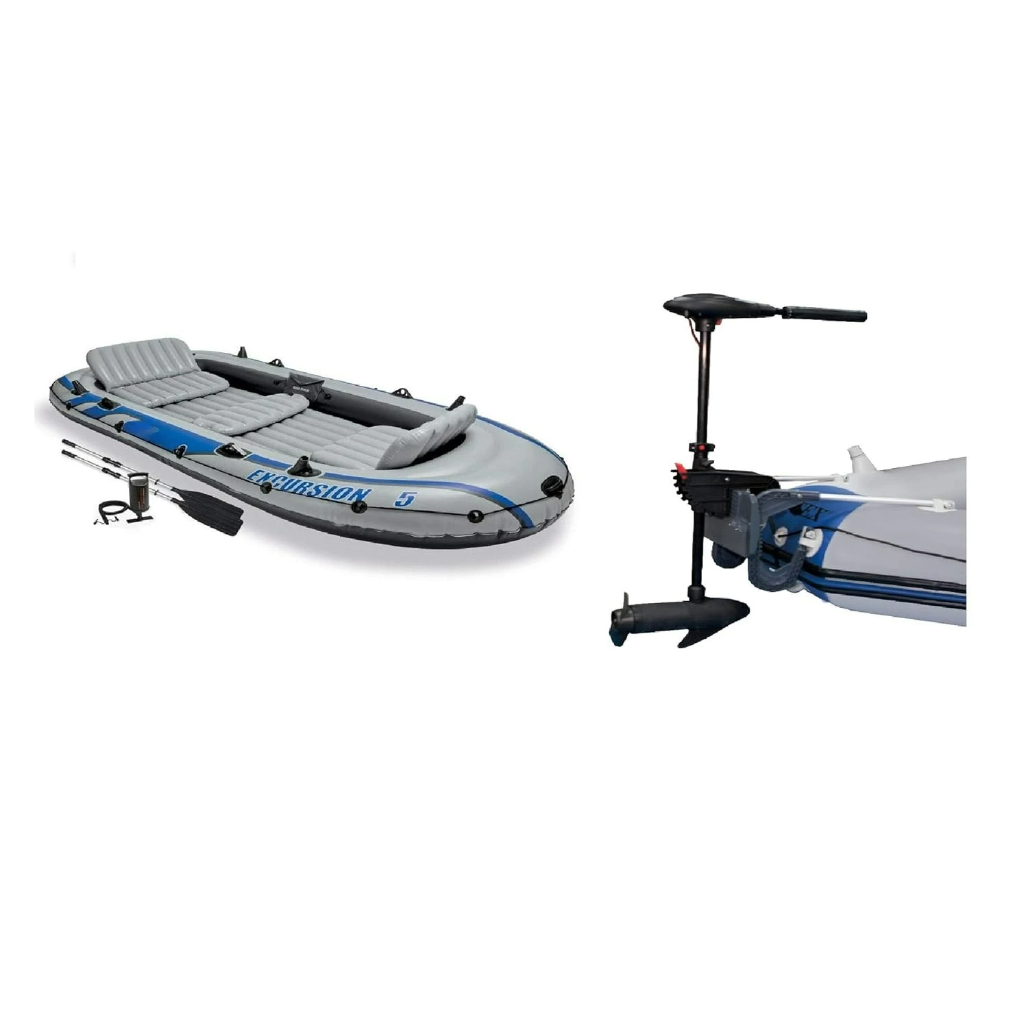 5 Inflatable 5 Person Boat and Accessories Set for Outdoor Fishing and Boating Bundled with 8 Speed Transom, Custom
5 Inflatable 5 Person Boat and Accessories Set for Outdoor Fishing and Boating Bundled with 8 Speed Transom, Custom
