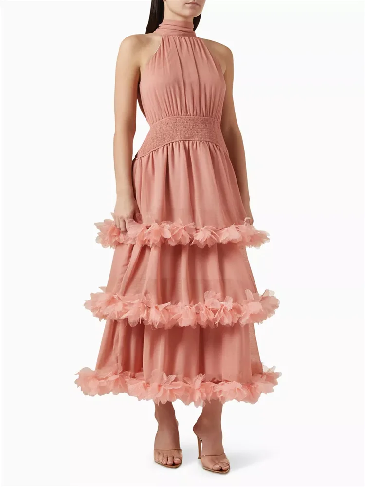 New Arrival High Neckline Sleeveless A-Line Evening Dress Elegant Smocked Waist Back Zipper Ruffled Trims Ankle Length Gown 2024
New Arrival High Neckline Sleeveless A-Line Evening Dress Elegant Smocked Waist Back Zipper Ruffled Trims Ankle Length Gown 2024