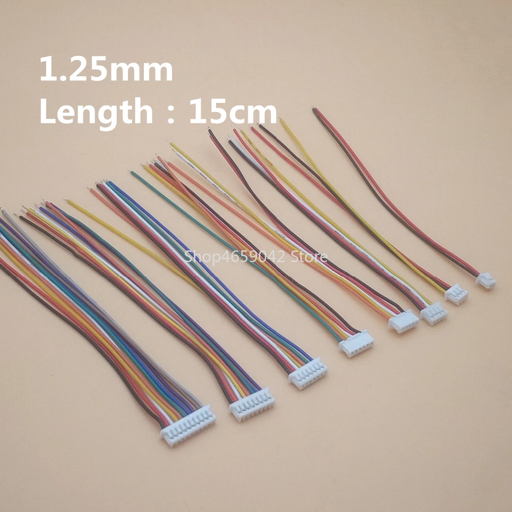 10Pcs JST 1.25mm Single End Male Plug Wire Length 15cm Cable 2/3/4/5/6/7/8/9/10 Pin DIY Line 28AWG
10Pcs JST 1.25mm Single End Male Plug Wire Length 15cm Cable 2/3/4/5/6/7/8/9/10 Pin DIY Line 28AWG