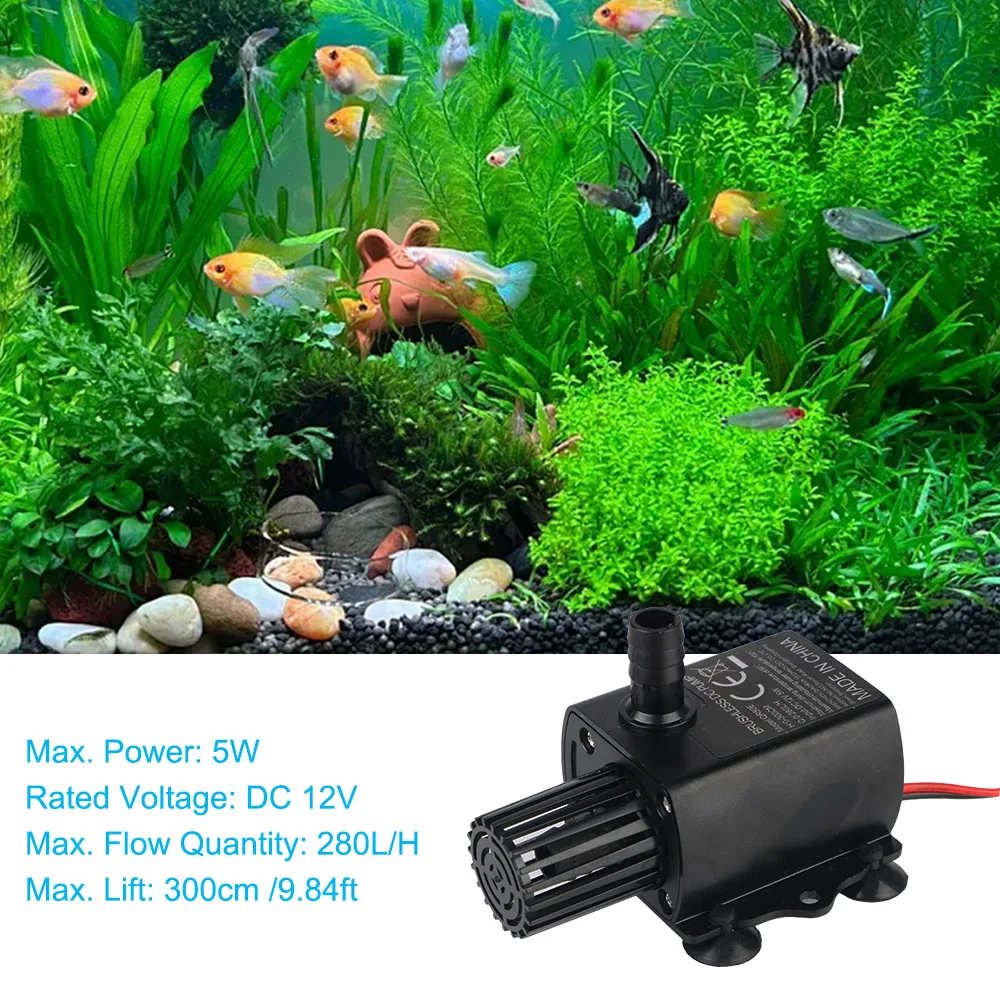 Durable Fountain Aquarium Circulating Mini Brushless Water Pump Submersible 280L/H Lift 300cm DC12V 5W Ultra-quiet Waterproof
Durable Fountain Aquarium Circulating Mini Brushless Water Pump Submersible 280L/H Lift 300cm DC12V 5W Ultra-quiet Waterproof