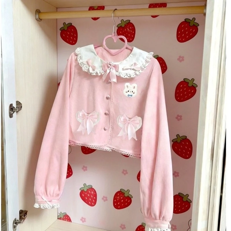 Sweet Lolita Embroidery Short Jackets Women Japanese Cute Peter Pan Collar Lace Spliced Tops Kawaii Y2k Fashion Coats New
Sweet Lolita Embroidery Short Jackets Women Japanese Cute Peter Pan Collar Lace Spliced Tops Kawaii Y2k Fashion Coats New