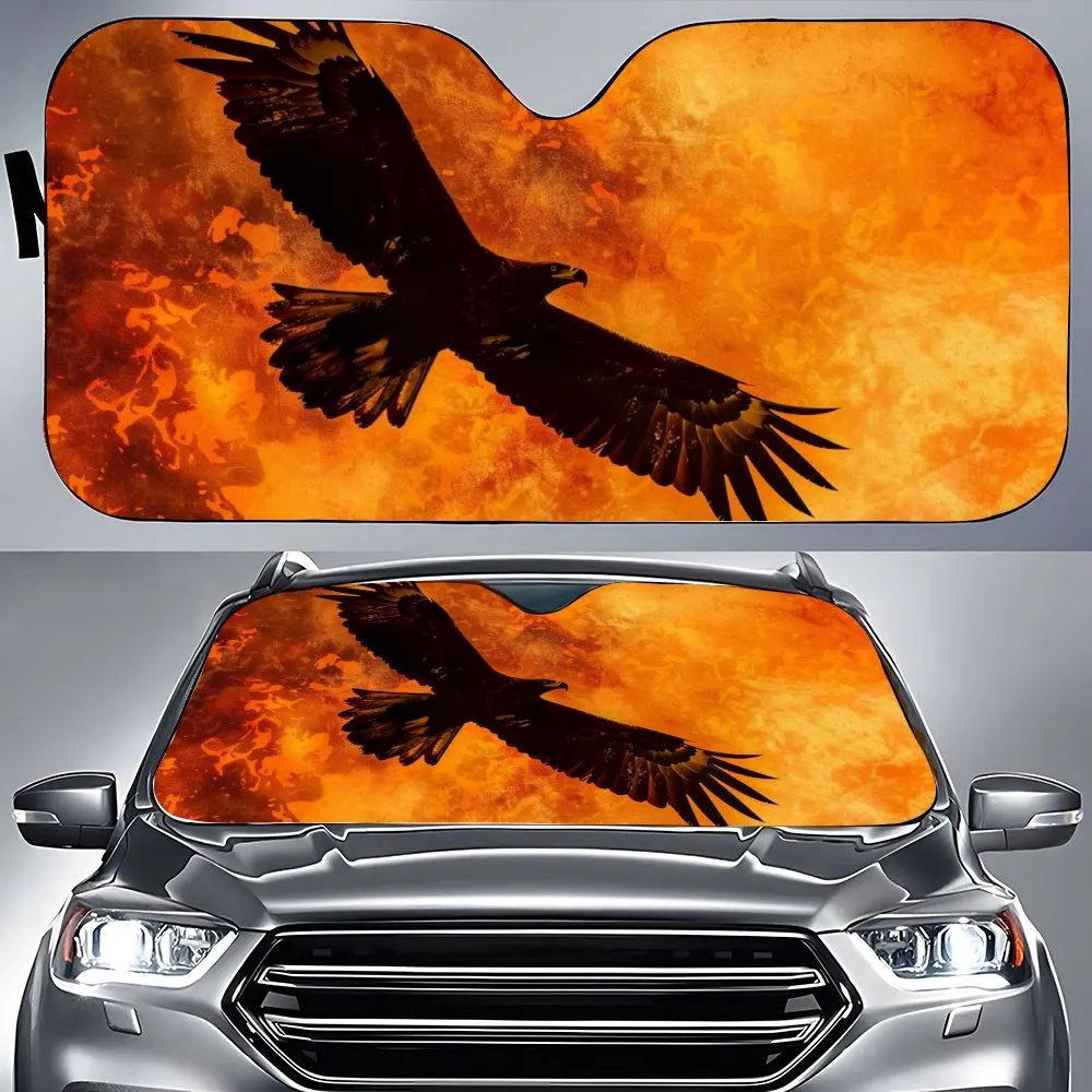 Eagle Soaring in Burning Flames Car Windshield Sunshade,Auto Accessories Front Windshield Sun Visor Block Uv Rays Protect Decor
Eagle Soaring in Burning Flames Car Windshield Sunshade,Auto Accessories Front Windshield Sun Visor Block Uv Rays Protect Decor