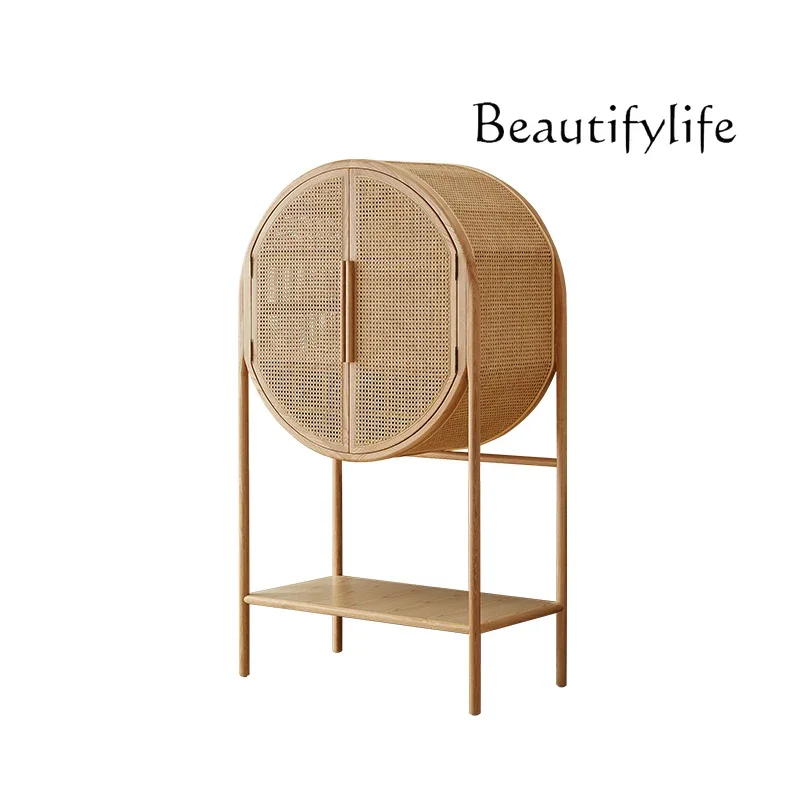 Japanese-style solid wood rattan display cabinet living room modern simple storage cabinet
Japanese-style solid wood rattan display cabinet living room modern simple storage cabinet