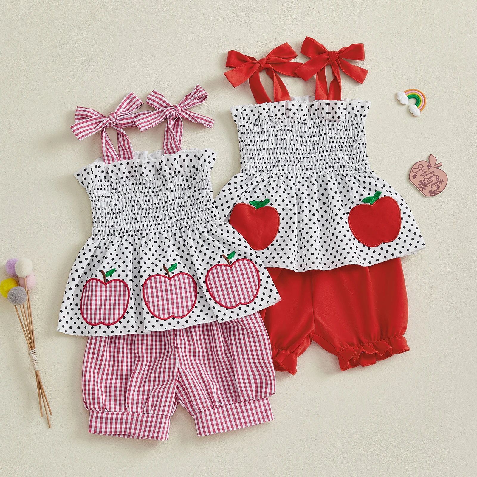 Tregren 2-7Years Kids Girls Summer Fashion Clothes Dot Print Smocked Tie-up Strap Camisole + Solid Color Shorts 2 Pcs Sets
Tregren 2-7Years Kids Girls Summer Fashion Clothes Dot Print Smocked Tie-up Strap Camisole + Solid Color Shorts 2 Pcs Sets