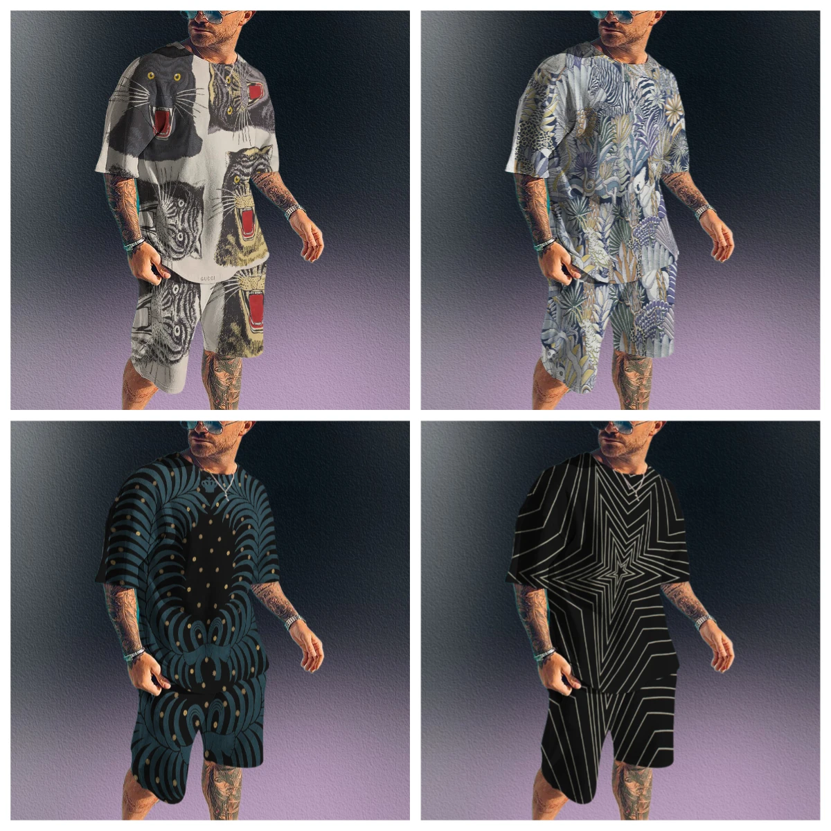 25 T-shirt shorts set fashionable high-quality breathable short-sleeved 3D printed men's sportswear jumper men's street wear set
25 T-shirt shorts set fashionable high-quality breathable short-sleeved 3D printed men's sportswear jumper men's street wear set