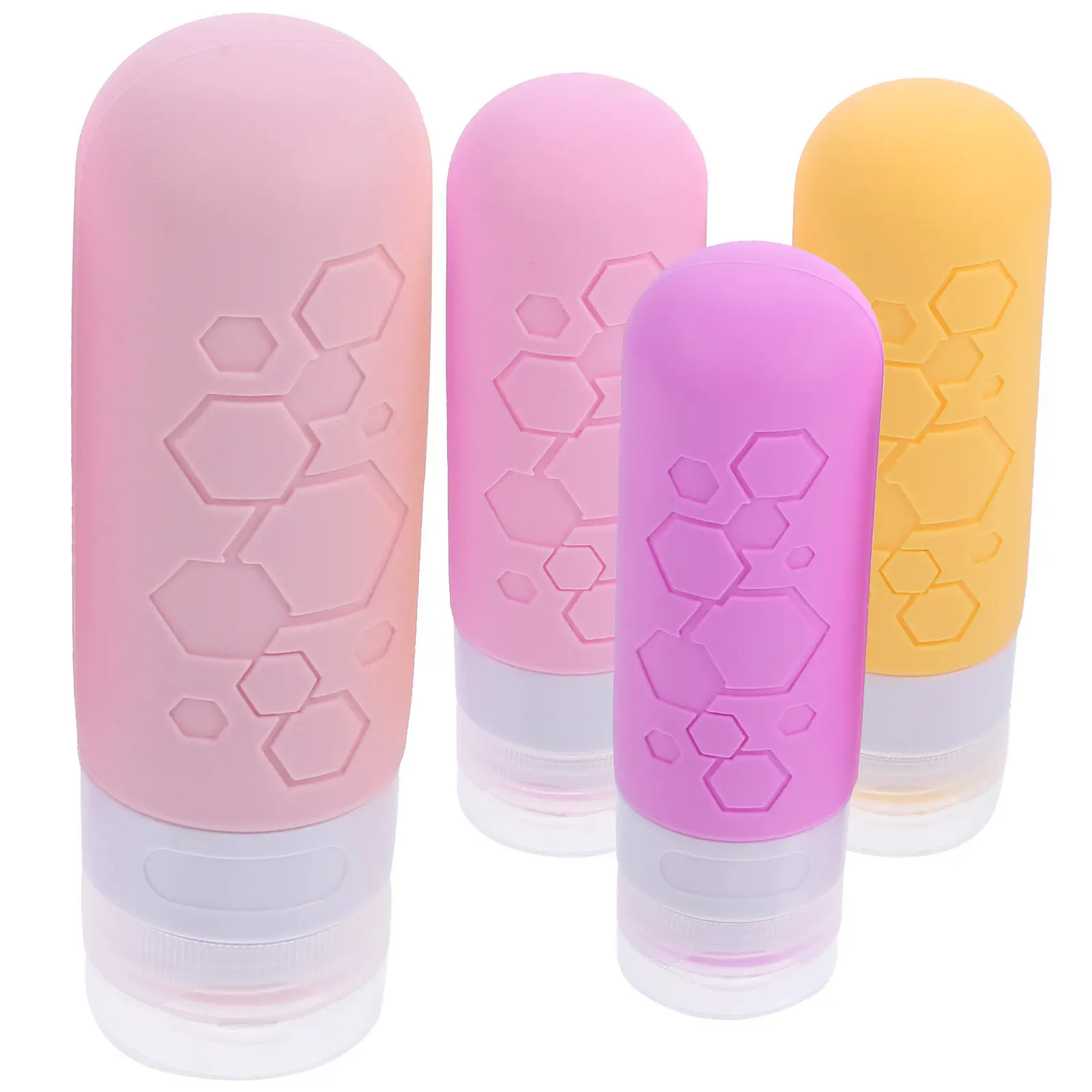 4Pcs Silicone Travel Bottles Reusable Leakproof Travel Toiletries Containers Portable Refillable Lotion Shampoo Storage Set
4Pcs Silicone Travel Bottles Reusable Leakproof Travel Toiletries Containers Portable Refillable Lotion Shampoo Storage Set