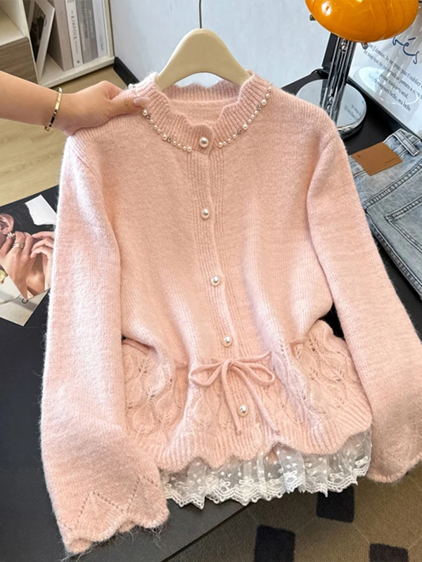 Sweet Lace Knitted Open Cardigan Women's Early Spring New Style Loose Slimming Versatile Top Trendy Long Sleeve Polyester Fiber
Sweet Lace Knitted Open Cardigan Women's Early Spring New Style Loose Slimming Versatile Top Trendy Long Sleeve Polyester Fiber
