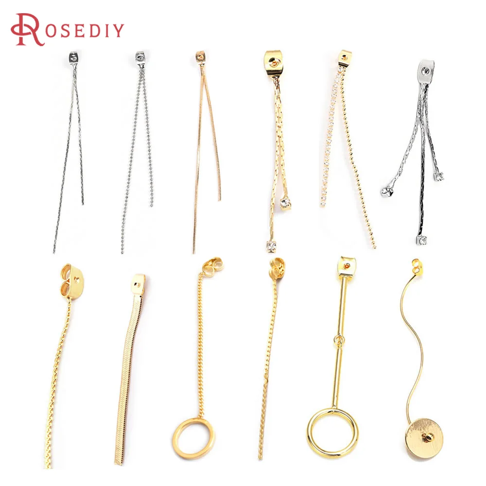18K Gold Color Brass Chain or Rod Tassel Stud Earring Back Earring Stopper Jewelry Making High Quality Diy Findings Accessories
18K Gold Color Brass Chain or Rod Tassel Stud Earring Back Earring Stopper Jewelry Making High Quality Diy Findings Accessories