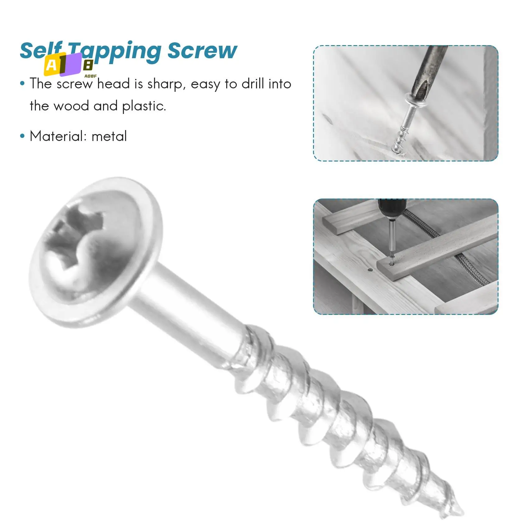 A08F-100Pcs Woodworking Pocket Hole Screws PH2 Cross Driver Head Self-Tapping Screw For Pocket Hole Jig
A08F-100Pcs Woodworking Pocket Hole Screws PH2 Cross Driver Head Self-Tapping Screw For Pocket Hole Jig