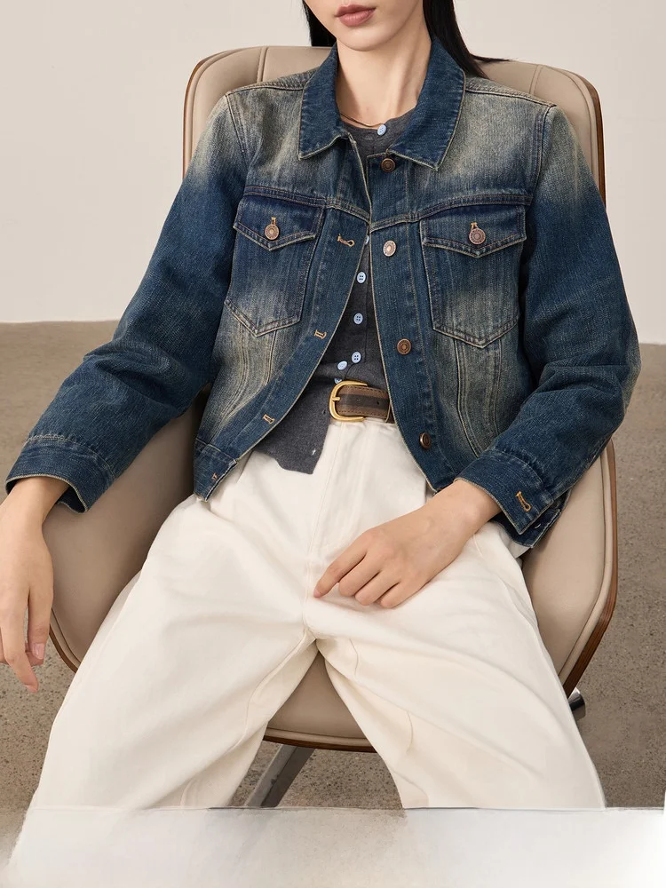 Naguagu Loose Women's Denim Jacket 2024 Autumn New Style Cotton Polyester Blend Long Sleeve Button Closure Classic Collar
Naguagu Loose Women's Denim Jacket 2024 Autumn New Style Cotton Polyester Blend Long Sleeve Button Closure Classic Collar