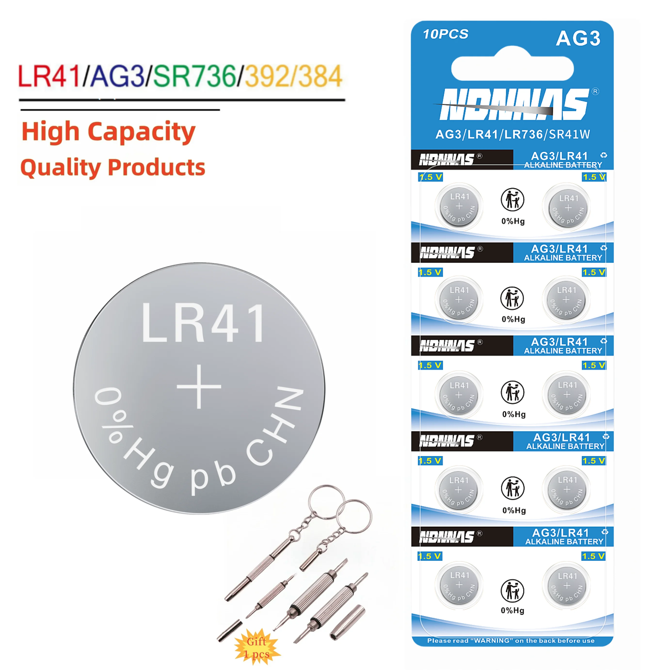 LR41 AG3 392 Battery Long-Lasting & Leak-Proof High Capacity Coin Button Cell Batteries for Digital Thermometer 1.5V 4-100PCS
LR41 AG3 392 Battery Long-Lasting & Leak-Proof High Capacity Coin Button Cell Batteries for Digital Thermometer 1.5V 4-100PCS
