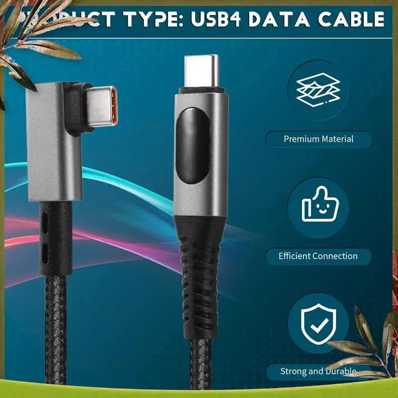 New-USB4 Type-C 240W Fast Charging Cable With LED Digital Display 8K@60Hz 40Gbps Data Transfer Data Cable Right Angle
New-USB4 Type-C 240W Fast Charging Cable With LED Digital Display 8K@60Hz 40Gbps Data Transfer Data Cable Right Angle