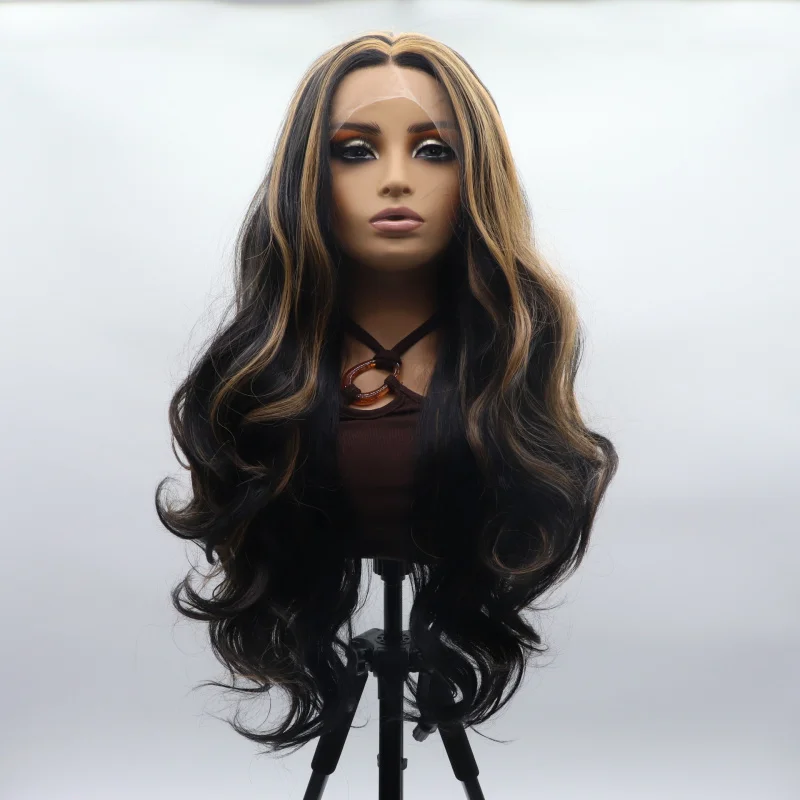 Front lace , long curly wavy for women, European and American style, semi-hand-tied synthetic fiber wig
Front lace , long curly wavy for women, European and American style, semi-hand-tied synthetic fiber wig