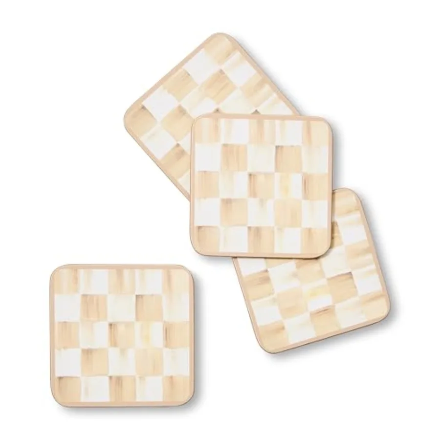 Square Cork-Back Coaster Set, Table Coasters for Drinks, Set of 4, Brown-and-White
Square Cork-Back Coaster Set, Table Coasters for Drinks, Set of 4, Brown-and-White