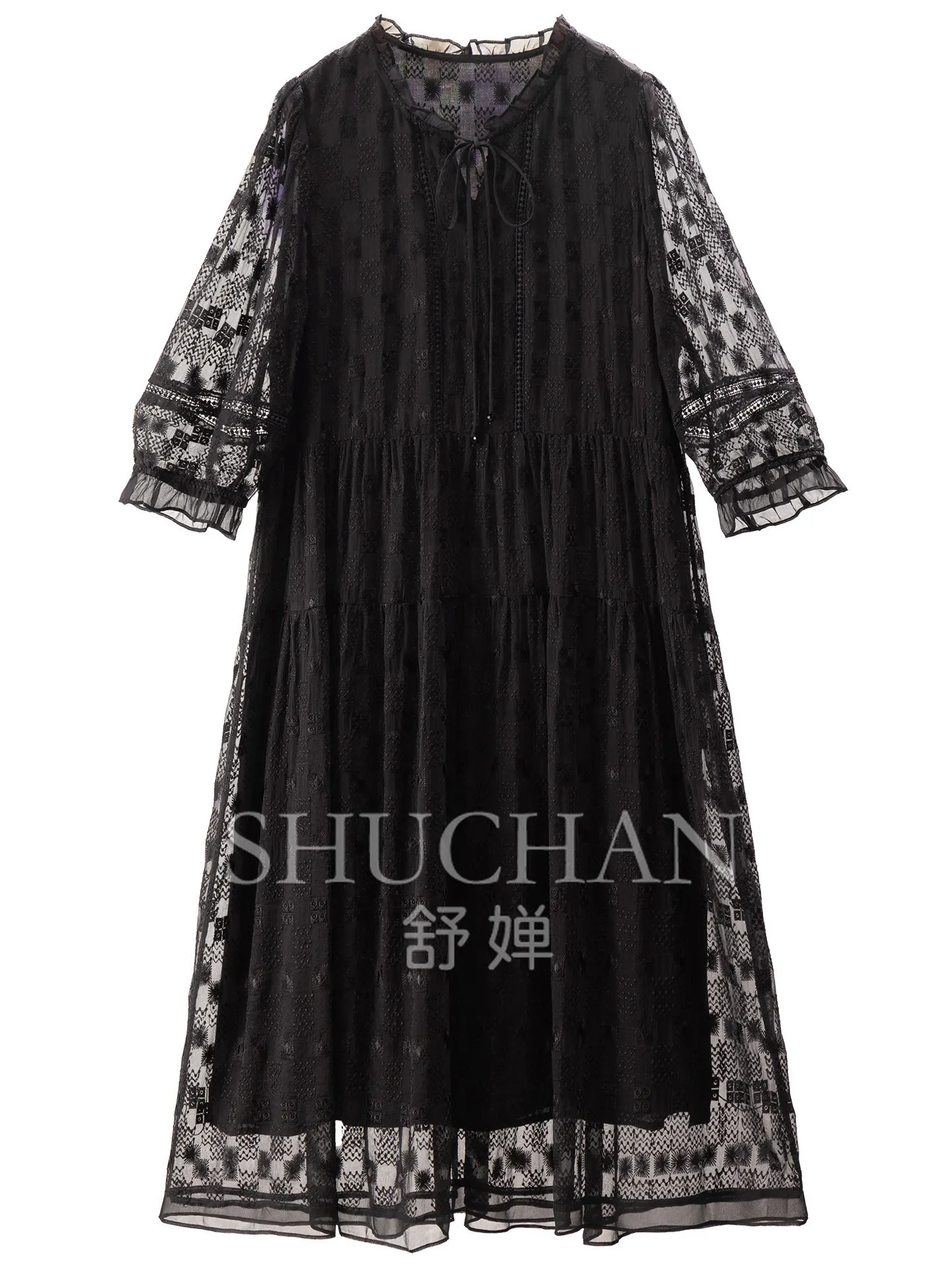 Elegant and Luxurious, Heavy Industry Million-needle Embroidered Fungus Edge Natural Silk Dress Women's 54J3
Elegant and Luxurious, Heavy Industry Million-needle Embroidered Fungus Edge Natural Silk Dress Women's 54J3