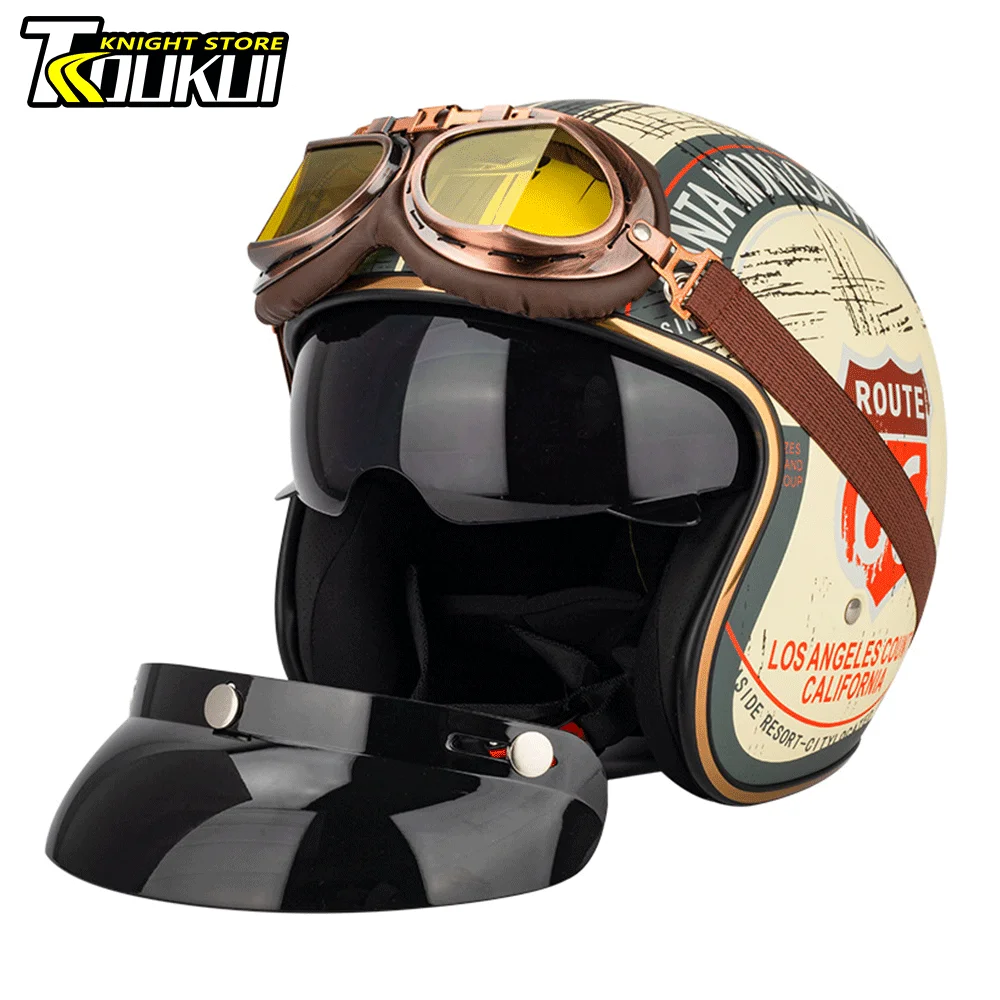 Helmet Motorcycle Vintage DOT Approved Retro Moto Helmet Casco Moto Open Face Helmet HD Visors Windshield Scooter Cycling Helmet
Helmet Motorcycle Vintage DOT Approved Retro Moto Helmet Casco Moto Open Face Helmet HD Visors Windshield Scooter Cycling Helmet