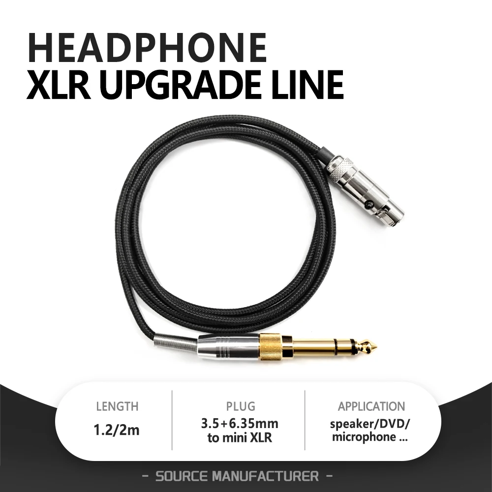 Headphone Balanced Cable Mini XLR 3pin female to 3.5+6.35MM Audio Upgrade Cable Adapter for AKG-K240 K141 K271 K702 Q701 K712
Headphone Balanced Cable Mini XLR 3pin female to 3.5+6.35MM Audio Upgrade Cable Adapter for AKG-K240 K141 K271 K702 Q701 K712