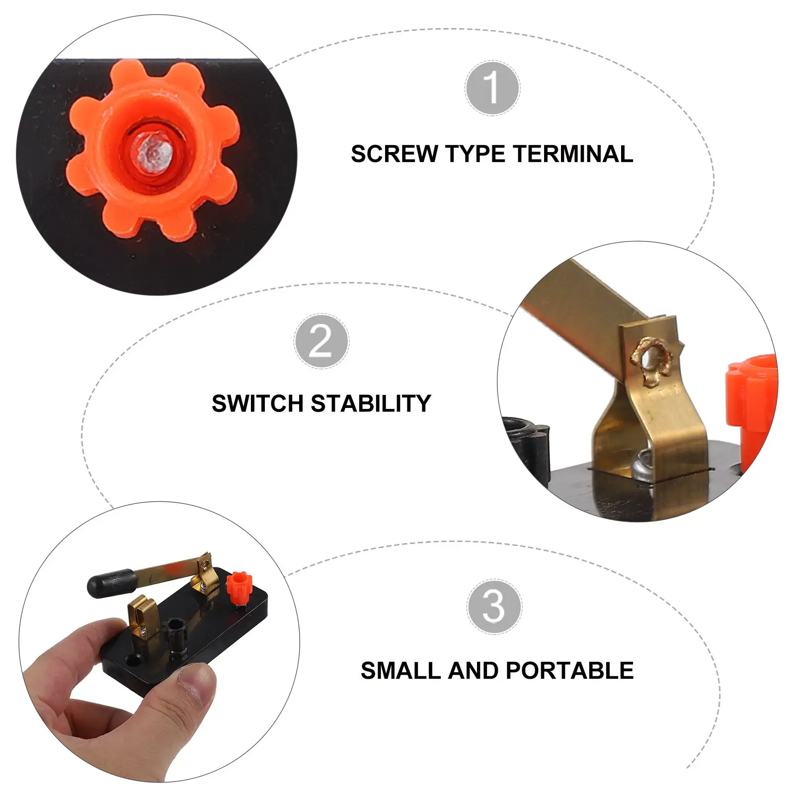 Single Pole SPST Switch Stable Operation Screw Binding Post Physics Lab Equipment Teaching Tool Electrical Circuit Experiment
Single Pole SPST Switch Stable Operation Screw Binding Post Physics Lab Equipment Teaching Tool Electrical Circuit Experiment