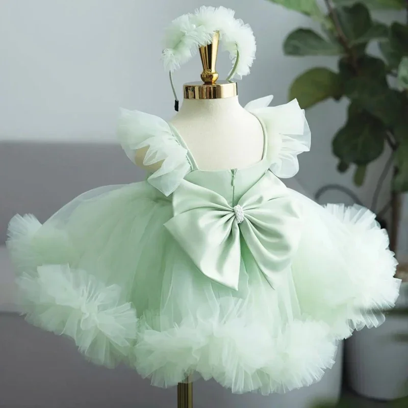 Birthday Party Banquet Holy Communion Gowns Flower Girl Dresses Light Green Tulle Puffy With Bow Sleeveless For Wedding
Birthday Party Banquet Holy Communion Gowns Flower Girl Dresses Light Green Tulle Puffy With Bow Sleeveless For Wedding
