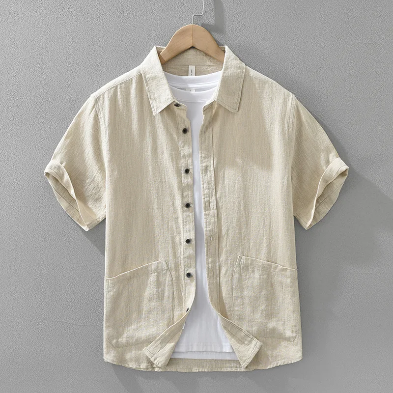 Summer Japanese-style Ramie Shirt for Men Lightweight Breathable Short-Sleeve Top Stylish Artsy Casual & Versatile Loose Fit
Summer Japanese-style Ramie Shirt for Men Lightweight Breathable Short-Sleeve Top Stylish Artsy Casual & Versatile Loose Fit