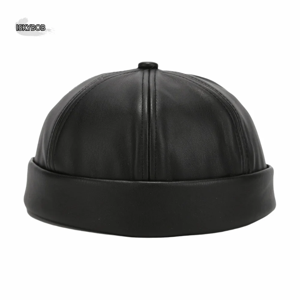 Fashion Leather Brimless Round Landlord Hat Solid Color Retro Melon Skin Hat Simplicity Adjustable Trendy Cap Daily
Fashion Leather Brimless Round Landlord Hat Solid Color Retro Melon Skin Hat Simplicity Adjustable Trendy Cap Daily