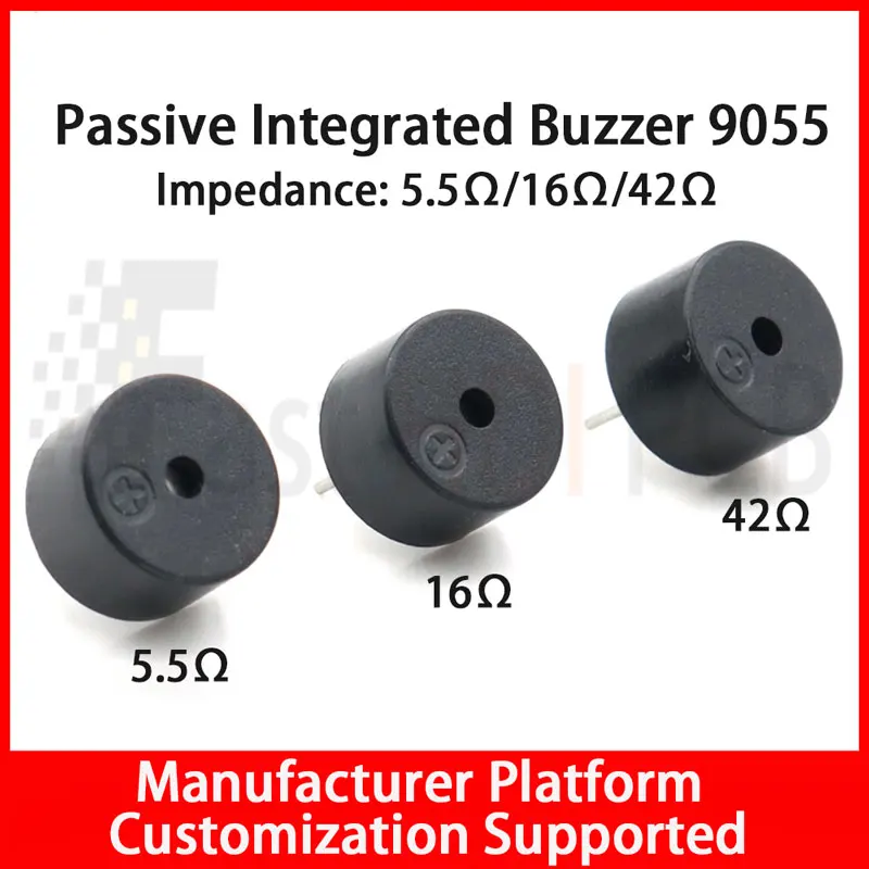 9055 Passive Buzzer 9x5.5mm 5.5/16/42 Ohm Impedance High Temp Resistant | Best Value Electronic Component | Factory Direct
9055 Passive Buzzer 9x5.5mm 5.5/16/42 Ohm Impedance High Temp Resistant | Best Value Electronic Component | Factory Direct