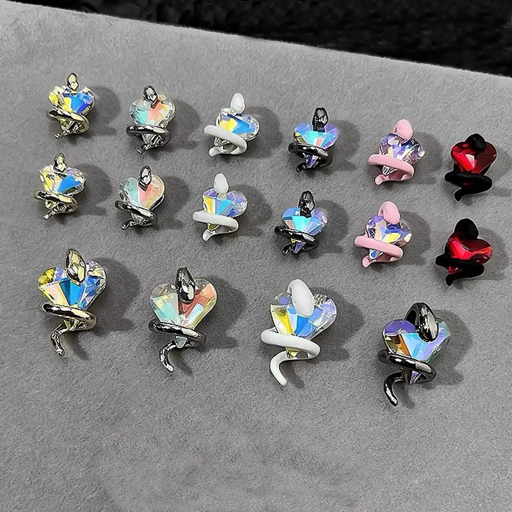 10pcs Snake Love Nail Art Charm Alloy Zircon Heart Crystal Snake Nail Rhinestones Jewelry DIY Valentine's Day Nail Accessories
10pcs Snake Love Nail Art Charm Alloy Zircon Heart Crystal Snake Nail Rhinestones Jewelry DIY Valentine's Day Nail Accessories