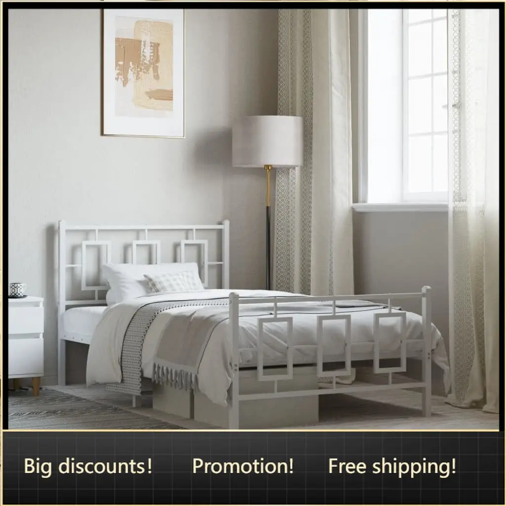 White Powder-Coated Steel Single Bed Frame with Ample Underbed Storage Space, Modern Aesthetic Design for Bedroom, Easy Assembly
White Powder-Coated Steel Single Bed Frame with Ample Underbed Storage Space, Modern Aesthetic Design for Bedroom, Easy Assembly