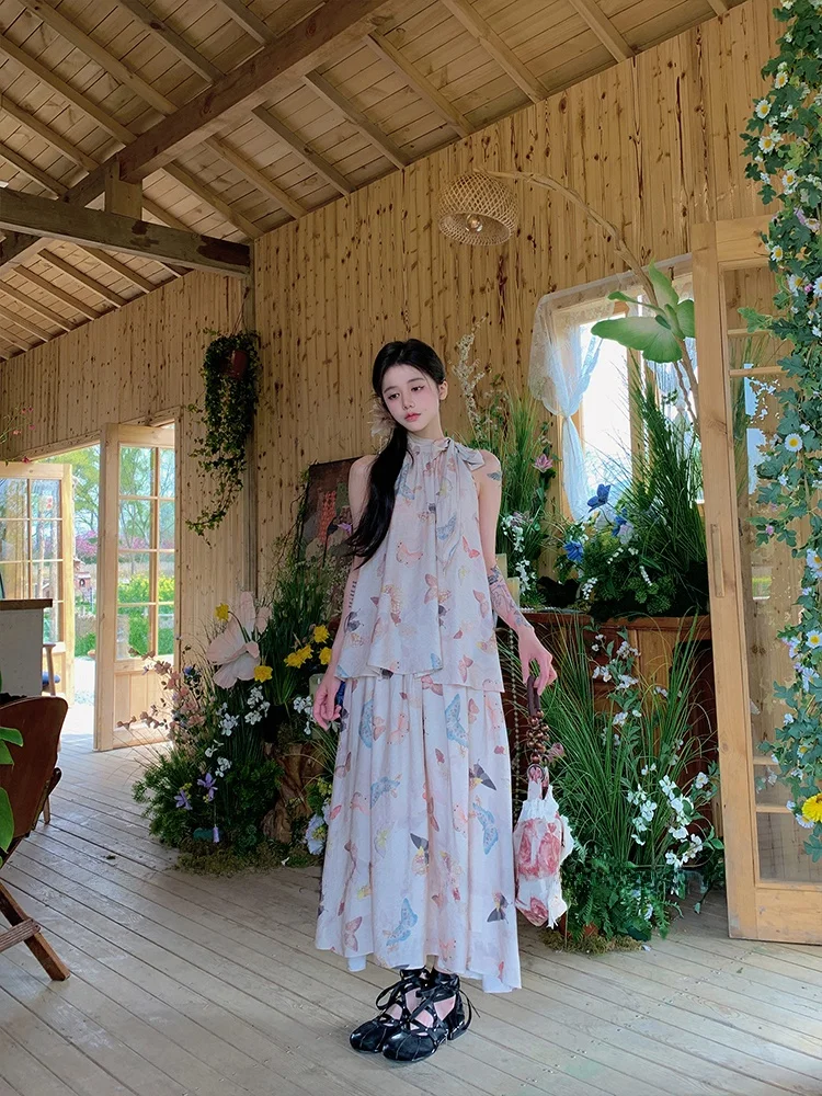 Fortylions Shoulder-baring Neckline A-line High-waist Midi Skirt Two-piece Set Sleeveless Top Loose Fit Summer Fashion
Fortylions Shoulder-baring Neckline A-line High-waist Midi Skirt Two-piece Set Sleeveless Top Loose Fit Summer Fashion