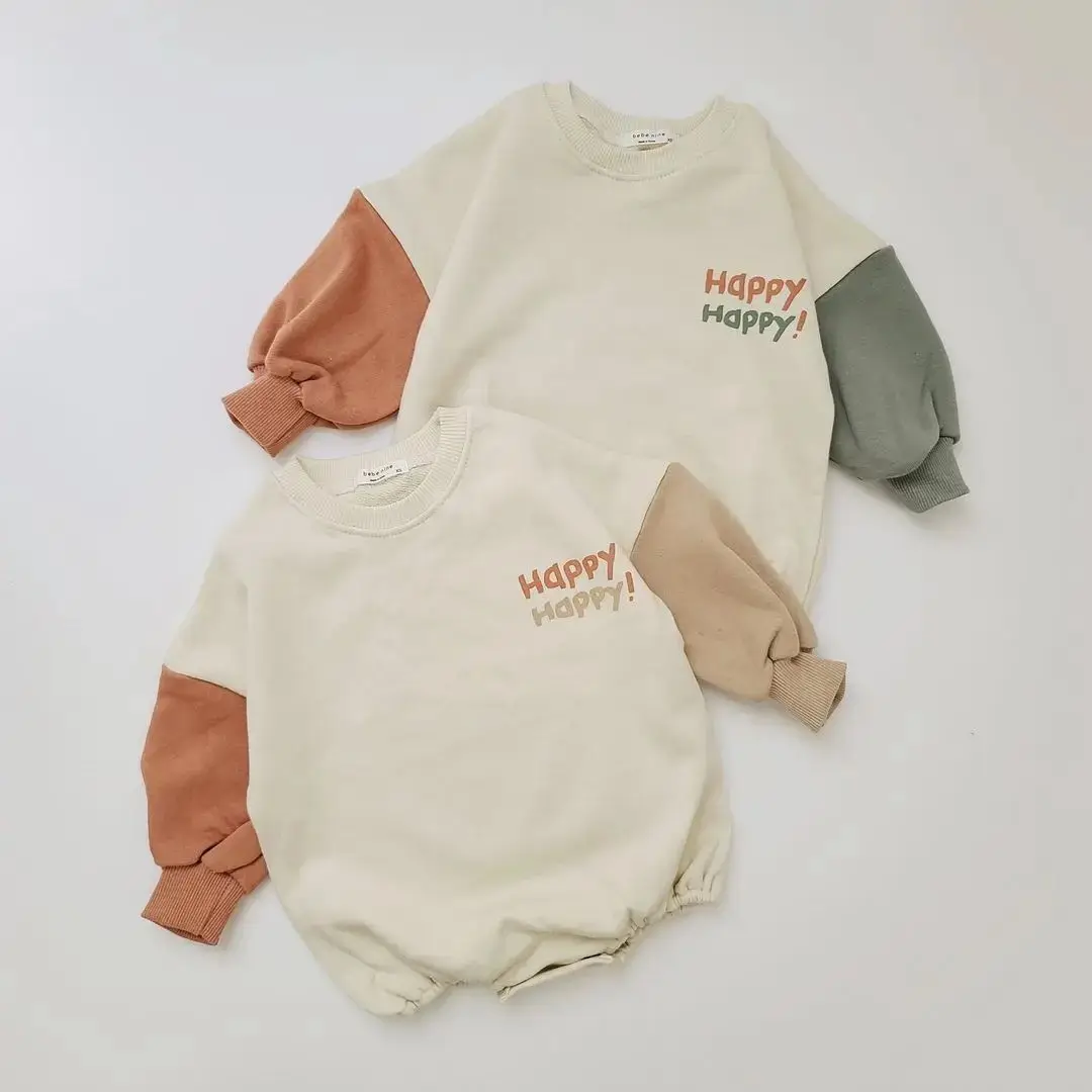 Korean Style Patchwork Fashion Letter Print Casual Baby Rompers Ins Autumn Streetwear Cotton Long Sleeve Toddler Kids Jumpsuits
Korean Style Patchwork Fashion Letter Print Casual Baby Rompers Ins Autumn Streetwear Cotton Long Sleeve Toddler Kids Jumpsuits