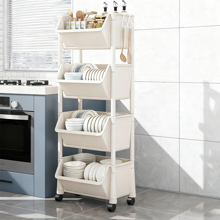 Rolling Cart with Wheels, Plastic Utility Storage Trolley with Hooks, Multi-Functional Mobile Bookshelf Rolling Bookcase, Movabl
Rolling Cart with Wheels, Plastic Utility Storage Trolley with Hooks, Multi-Functional Mobile Bookshelf Rolling Bookcase, Movabl