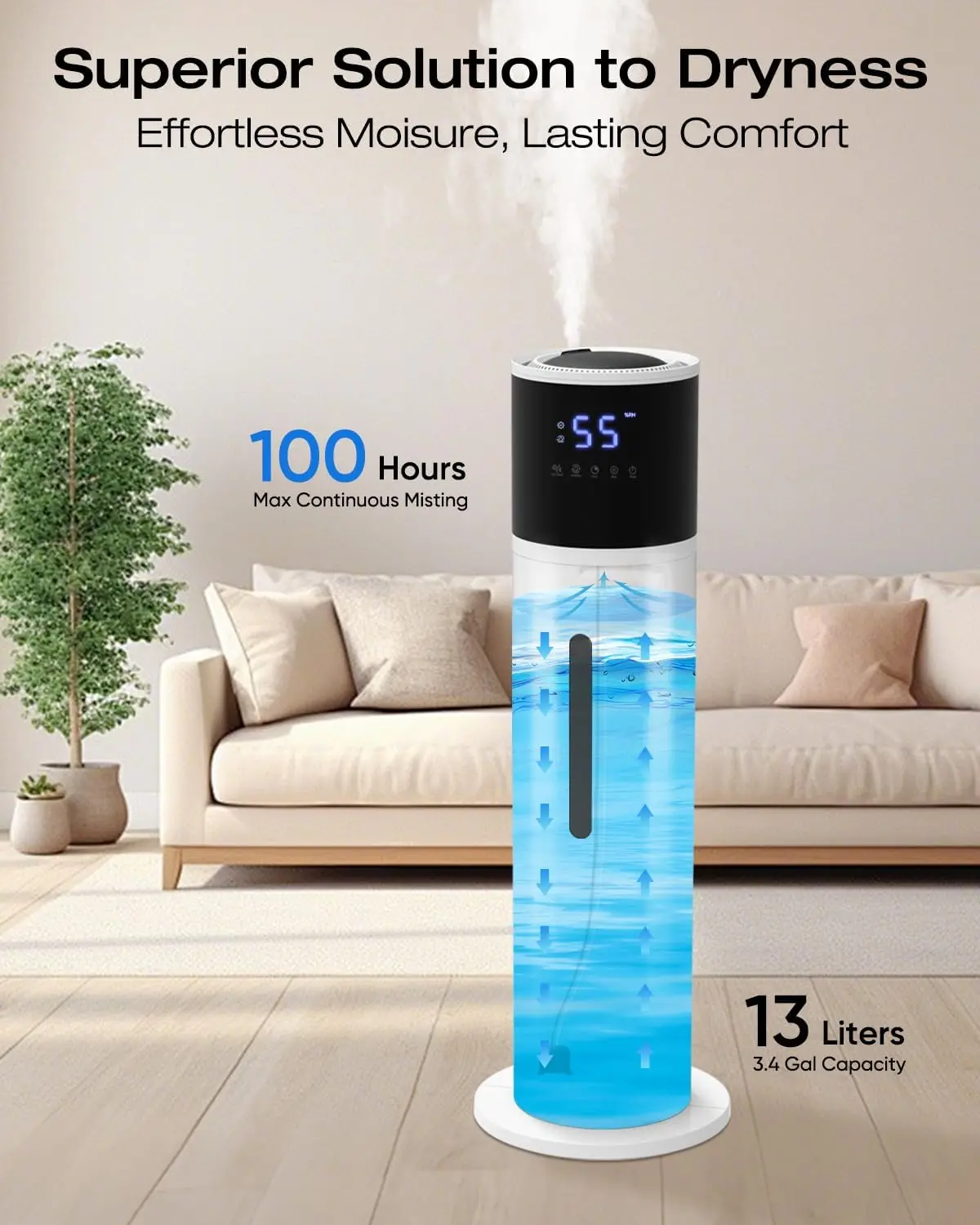 13L Humidifier Large Room, 100H Runtime 28 dB Quiet Cool Mist Air Humidifiers for Bedroom, Baby Nursery, Living Room·Hot Sale
13L Humidifier Large Room, 100H Runtime 28 dB Quiet Cool Mist Air Humidifiers for Bedroom, Baby Nursery, Living Room·Hot Sale