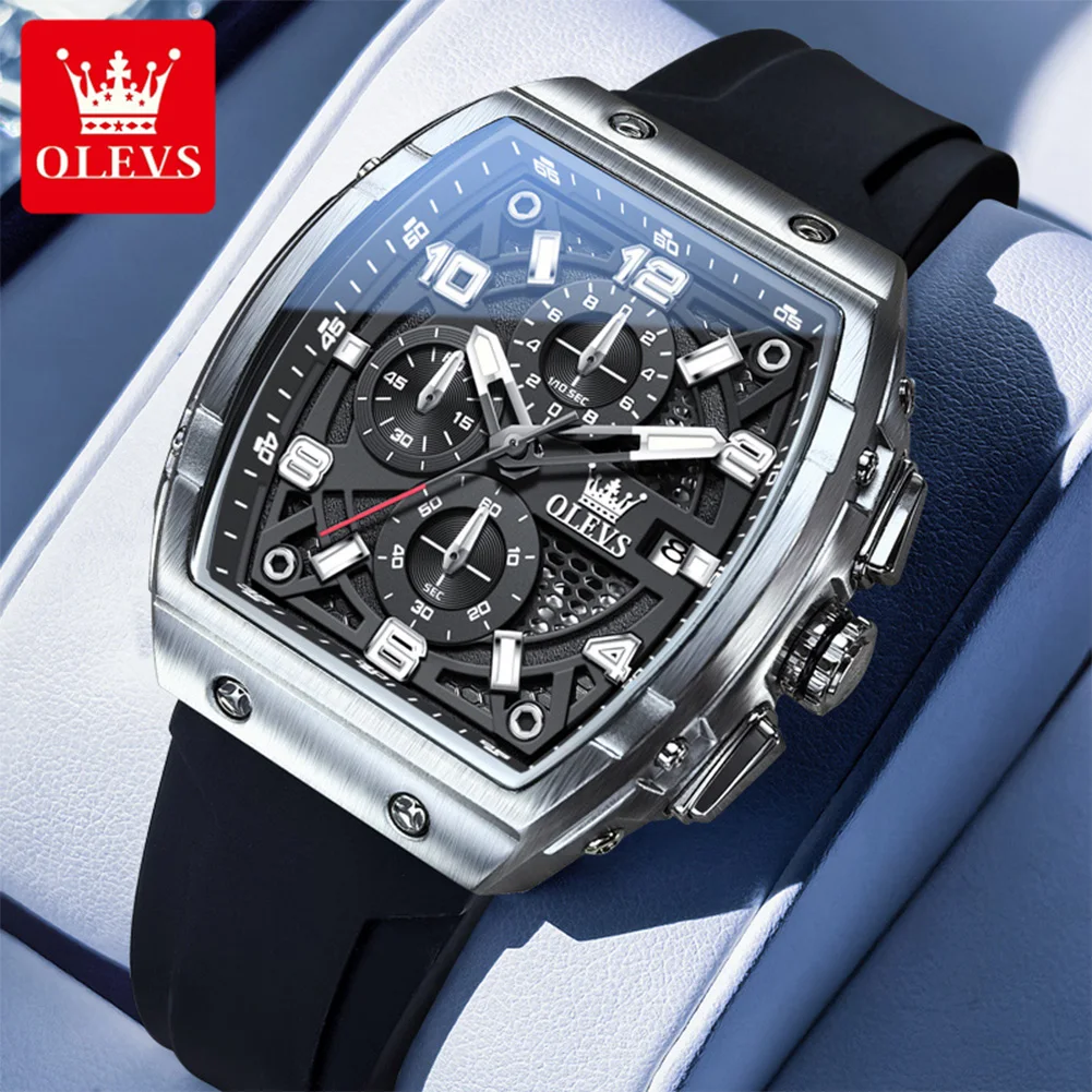 Мужские часы OLEVS 2976, роскошные модные кварцевые часы Tonneau для мужчин, оригинальный брендовый механизм, силиконовый ремешок, водостойкий хронограф
Мужские часы OLEVS 2976, роскошные модные кварцевые часы Tonneau для мужчин, оригинальный брендовый механизм, силиконовый ремешок, водостойкий хронограф