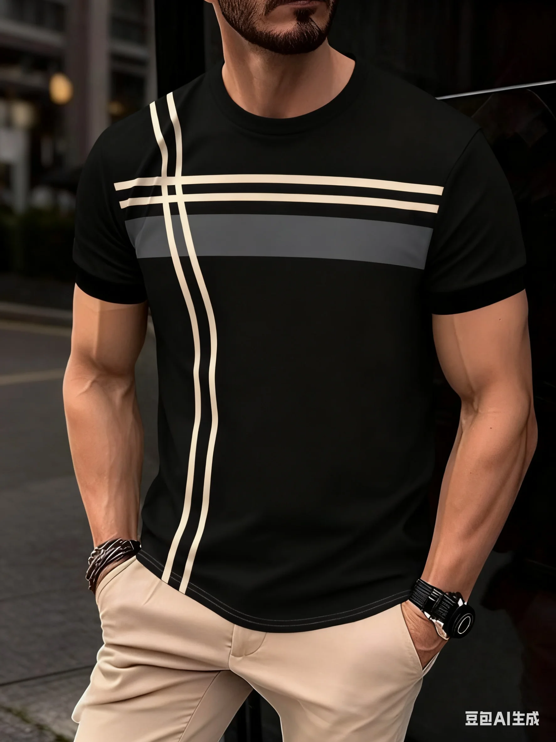 Simple Stripe Print Men's T shirts Business Casual O-neck Short Sleeve Tops Fashion Loose Breathable Tees Summer Street Pullover
Simple Stripe Print Men's T shirts Business Casual O-neck Short Sleeve Tops Fashion Loose Breathable Tees Summer Street Pullover