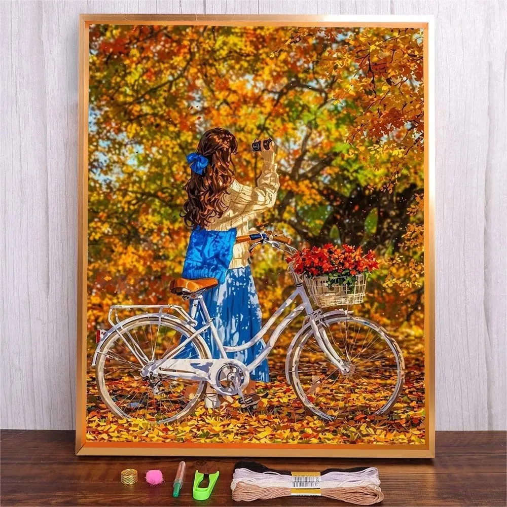 DIY Needle Cross Stitch Kit With Scenic Pattern With Cotton Thread Funny Needlework Embroidery Kits Autumn Landscape Craft Gift
DIY Needle Cross Stitch Kit With Scenic Pattern With Cotton Thread Funny Needlework Embroidery Kits Autumn Landscape Craft Gift