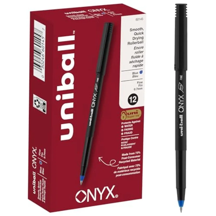 Sanford Uniball Onyx Roller Stick Pen, 0.7mm Fine, Blue Ink, Dozen 60145
Sanford Uniball Onyx Roller Stick Pen, 0.7mm Fine, Blue Ink, Dozen 60145