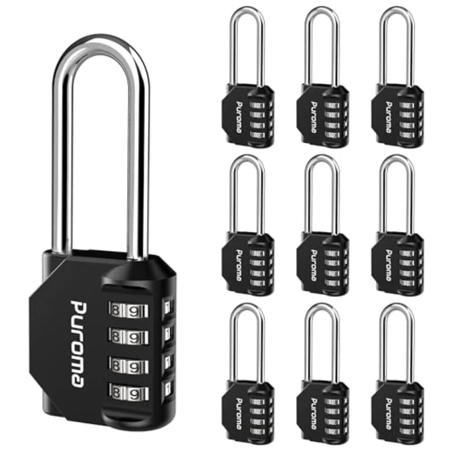 Pack 2.6 Inch Long Shackle Combination Lock 4 Digit Outdoor Waterproof Padlock for Hasp Locker Lock, Sports Locker, Fence, Gate
Pack 2.6 Inch Long Shackle Combination Lock 4 Digit Outdoor Waterproof Padlock for Hasp Locker Lock, Sports Locker, Fence, Gate
