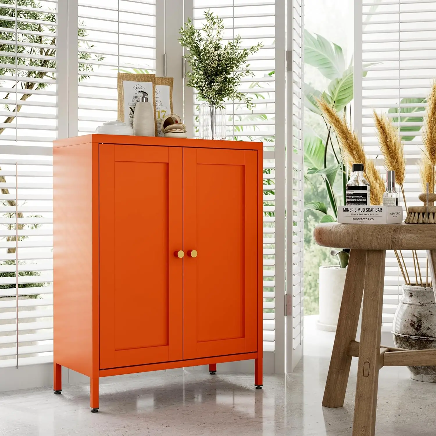 Orange Metal Storage Cabinet 2 Doors Adjustable Shelves Office Home Living Room Hallway Entryway, Customized
Orange Metal Storage Cabinet 2 Doors Adjustable Shelves Office Home Living Room Hallway Entryway, Customized