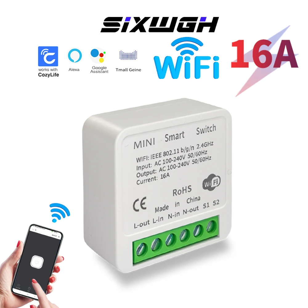 Cozylife16A WiFi Intelligent Switch Mini Repeater Voice Control Compatible With Siri Alexa Google For Remote Timing Control