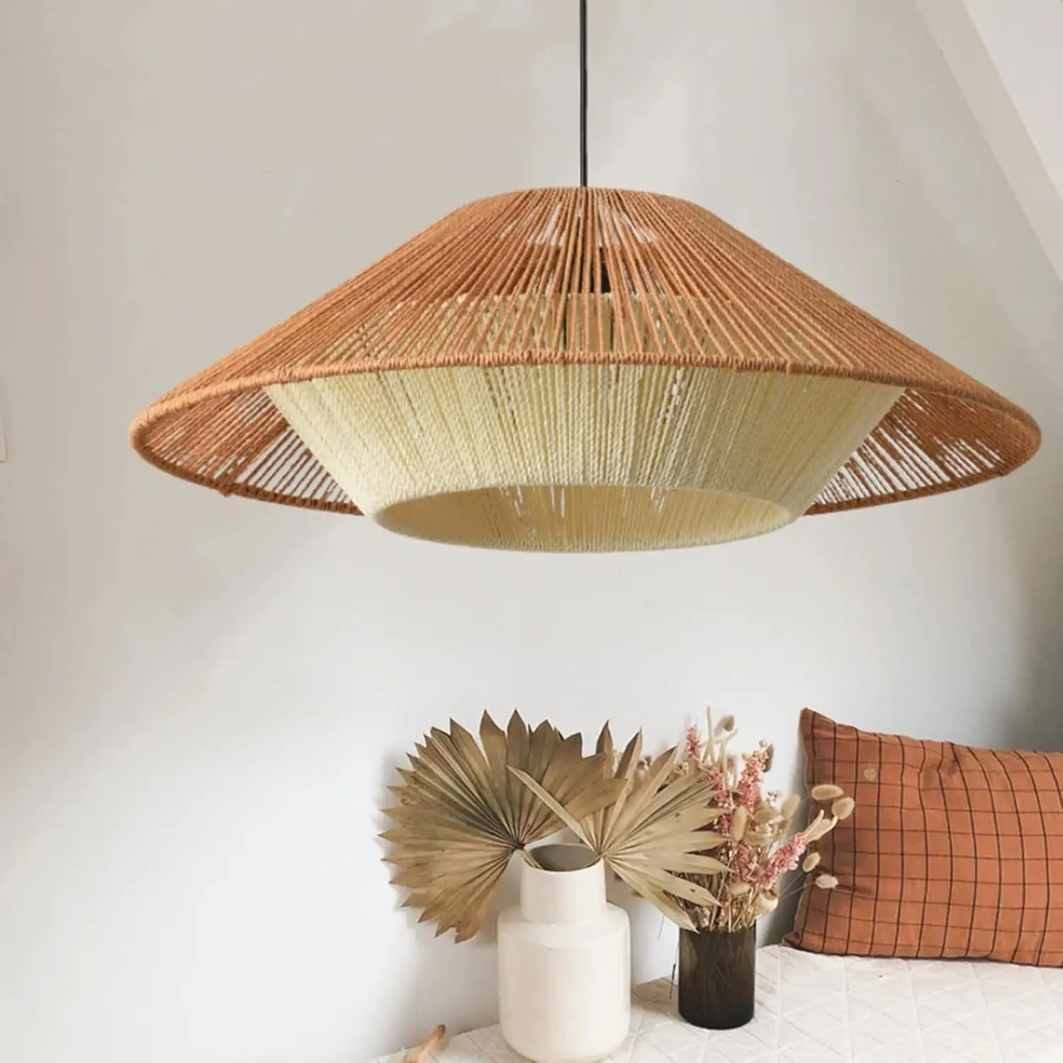 Bamboo Rattan Pendant Lamp Minimalist Boho Woven Hanging Light with Adjustable Cord Vintage Home Decor 50CM ChandelierLampshade
Bamboo Rattan Pendant Lamp Minimalist Boho Woven Hanging Light with Adjustable Cord Vintage Home Decor 50CM ChandelierLampshade