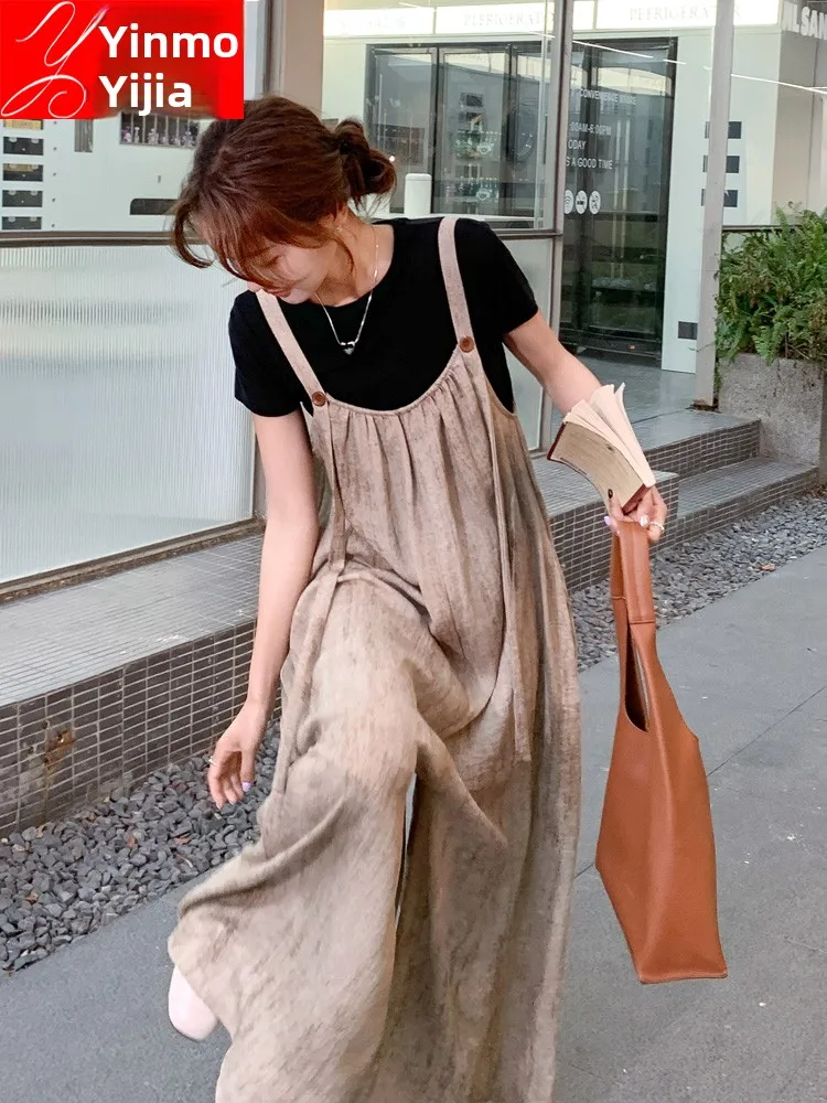 Summer Thin Drapey Casual Strapalls Women's High Waist Wide Leg Pants Comfortable Lazy Style Jumpsuit Skirt by Yimou
Summer Thin Drapey Casual Strapalls Women's High Waist Wide Leg Pants Comfortable Lazy Style Jumpsuit Skirt by Yimou