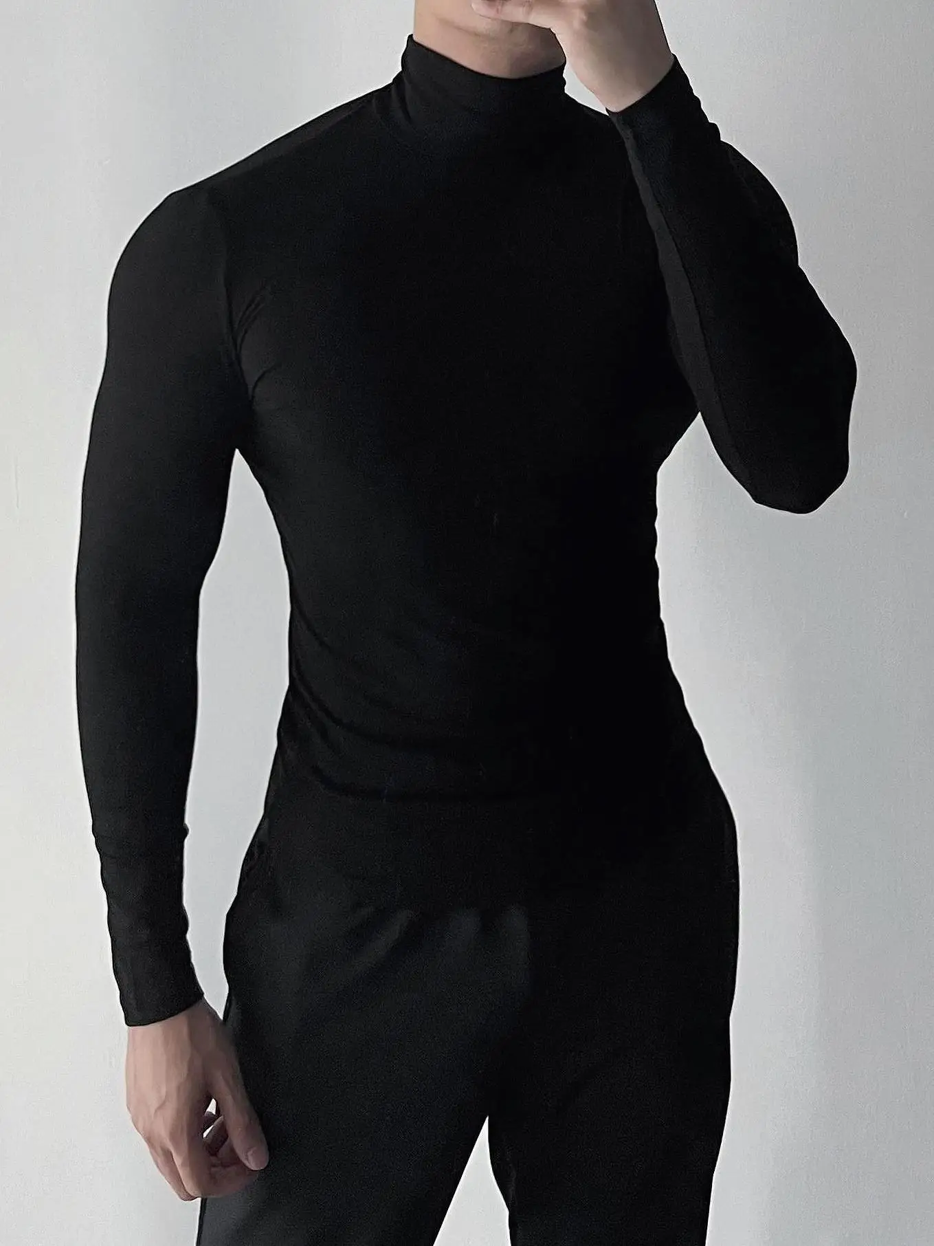 Мужская облегающая футболка-базовый слой с высоким воротом, дышащая, комфортная, из хлопка и полиэстера
Мужская облегающая футболка-базовый слой с высоким воротом, дышащая, комфортная, из хлопка и полиэстера