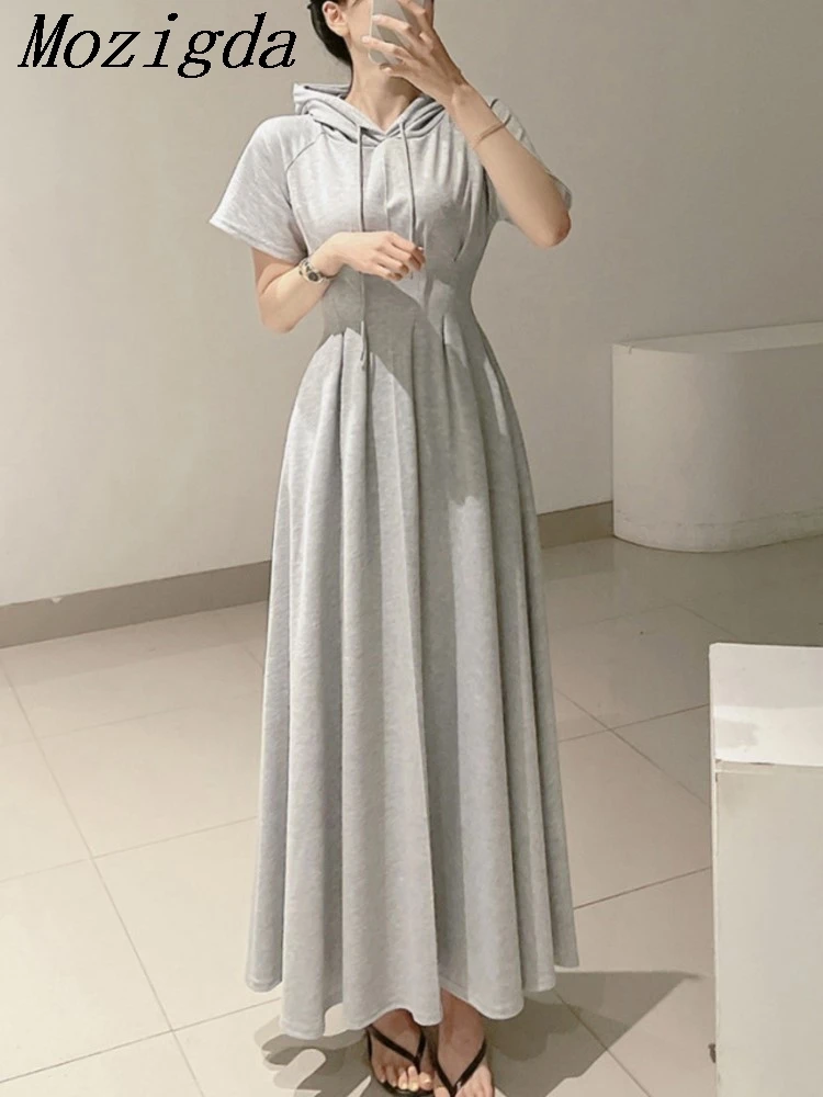 Summer Hooded Long Dress Women Ruffle Pleated Korean Style Fashion Slim High Waist Ladies Dresses Short Sleeve Woman Dress
Summer Hooded Long Dress Women Ruffle Pleated Korean Style Fashion Slim High Waist Ladies Dresses Short Sleeve Woman Dress