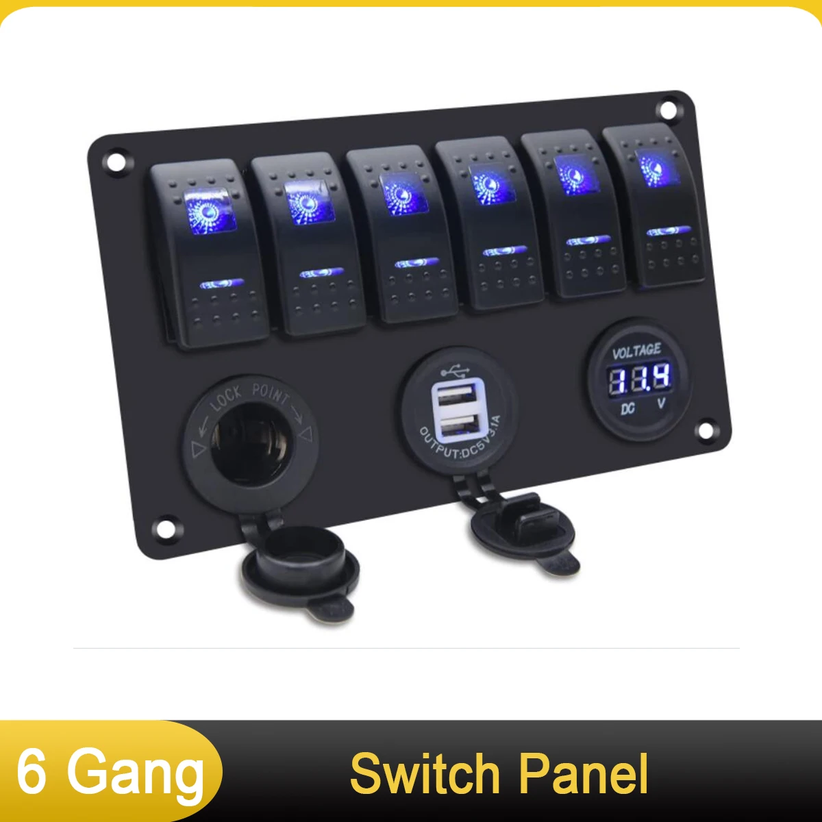 Marine Switch Panel 6 Gang Rocker Switch Panel 12V For Marine Car Truck 6 Toggle Switches 3.1A USB Charger + Digital Voltmeter
Marine Switch Panel 6 Gang Rocker Switch Panel 12V For Marine Car Truck 6 Toggle Switches 3.1A USB Charger + Digital Voltmeter